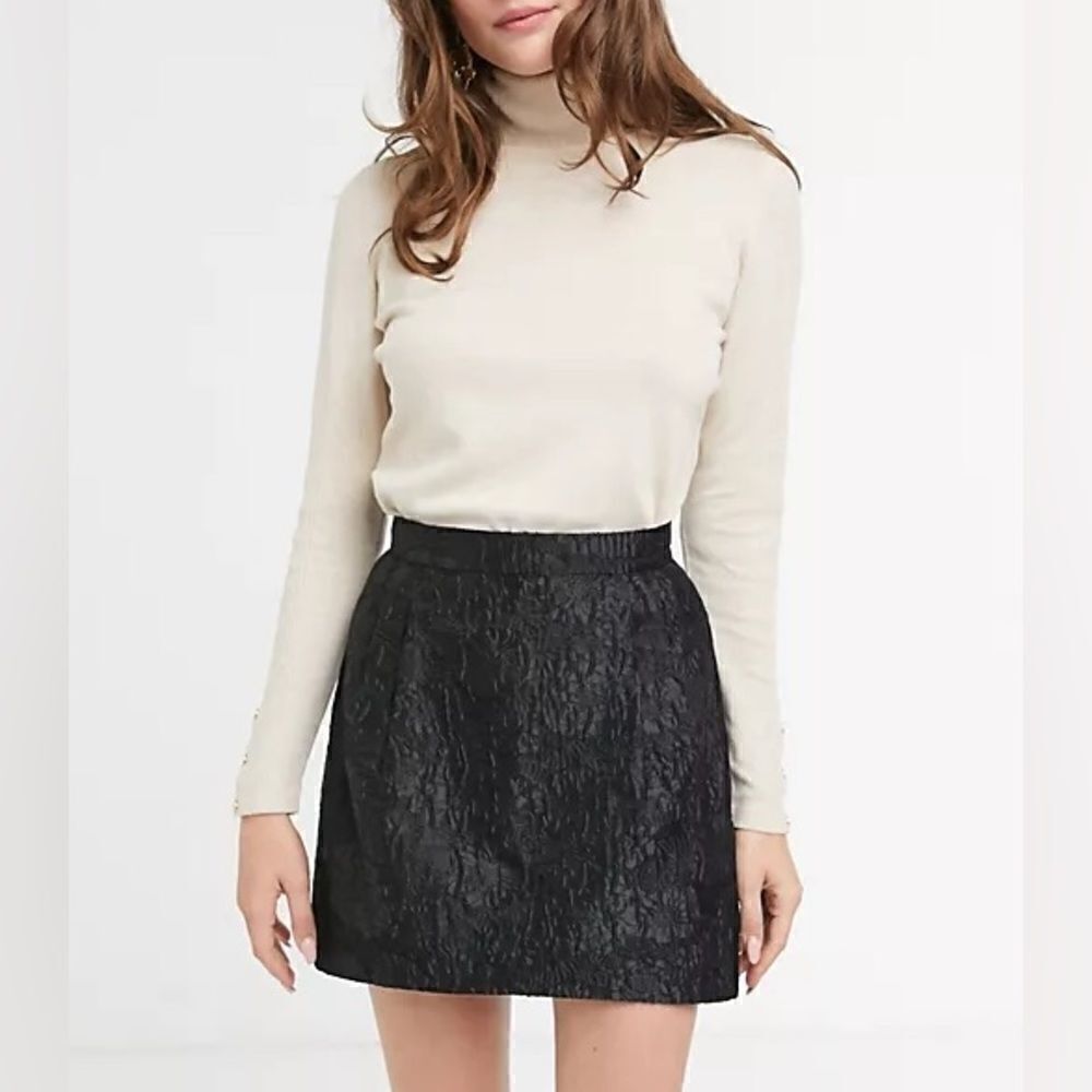 NWT & Other Stories Jacquard Pelmet Mini Skirt in Black